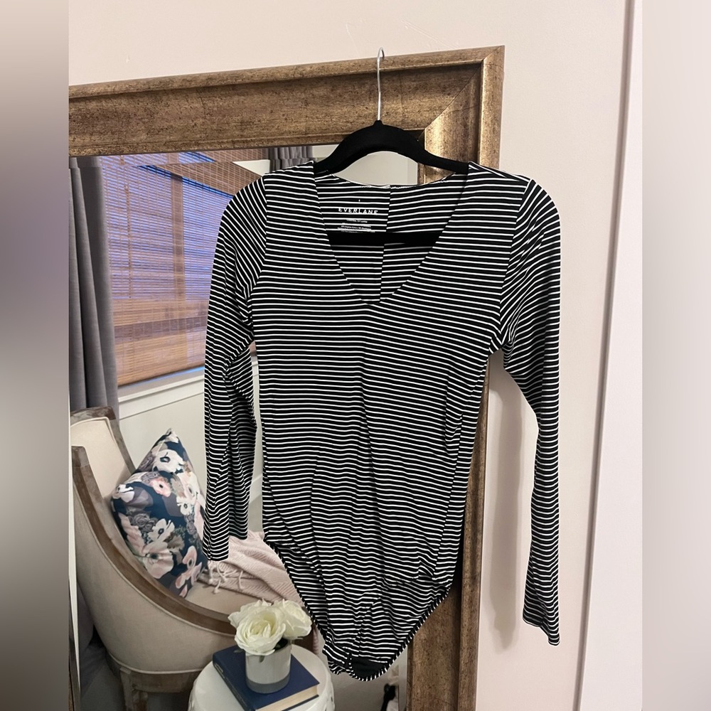 Everlane striped long sleeve bodysuit